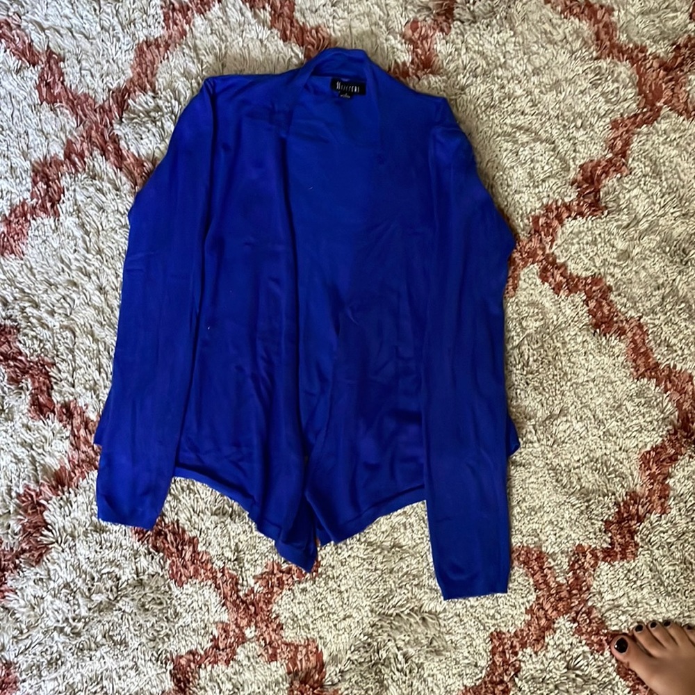 Brilliant blue open sweater